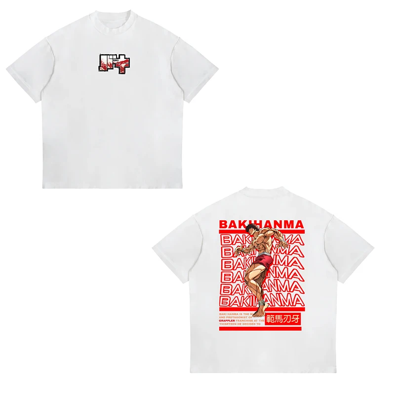 

Men's Summer Cotton Cartoon T-shirt B4aki Graphic Print Sports Fitness Women's Y2K Round Neck Fashion Match Streetwear