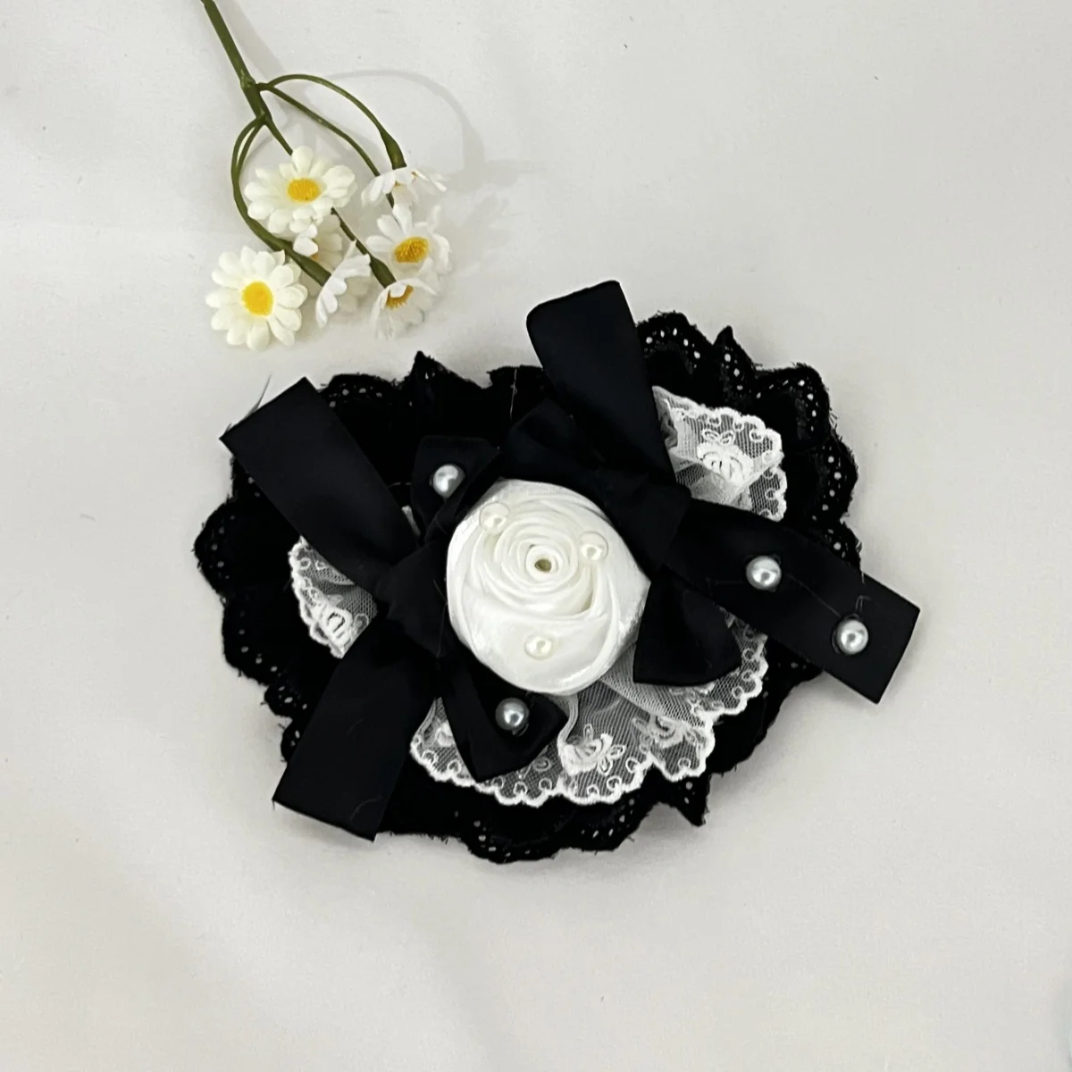 Forcina con fiocco in pizzo Rosa Ragazze Donne Dolce Lolita Forma d'amore Carino Cosplay Anime Copricapo Fascia per capelli Accessori Lolita