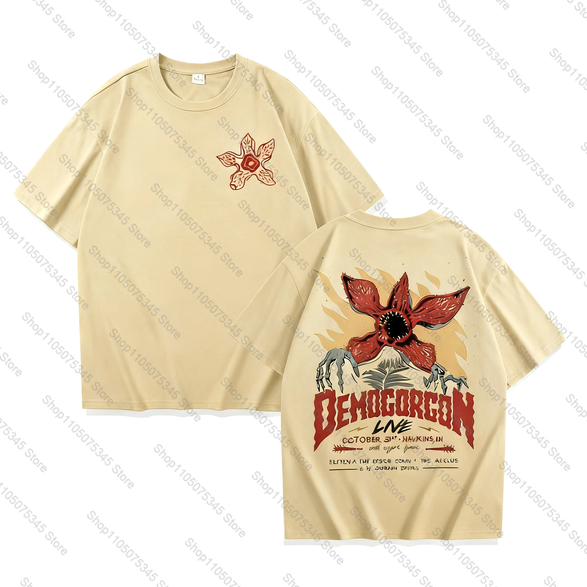 Eddie Munson The Demogorgon T-Shirt Männer Frauen Kannibale Blume Monster Print Mode High Street Hochwertige Baumwoll-T-Shirts