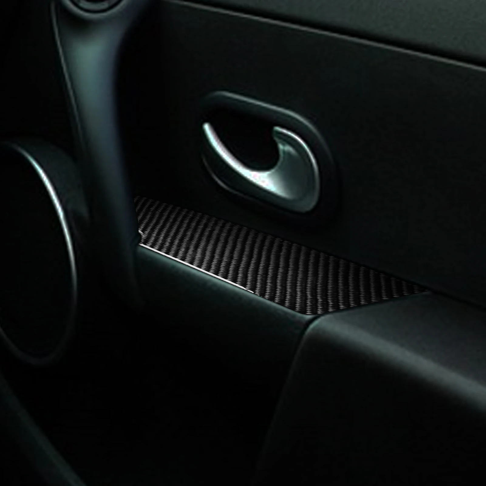For Renault Clio 2006-2012 Carbon Fiber Front Door Window Lift Switch Button Control Panel Cover Trim Car Accessories Sticker