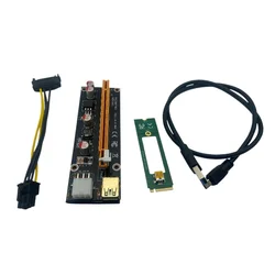 Nowy 1X do 16X M2 NGFF PCI-E pci express Extender adapter do kart rozszerzających 60CM kabel USB 3.0 6Pin kabel zasilający do koparka bitcoinów górnictwo