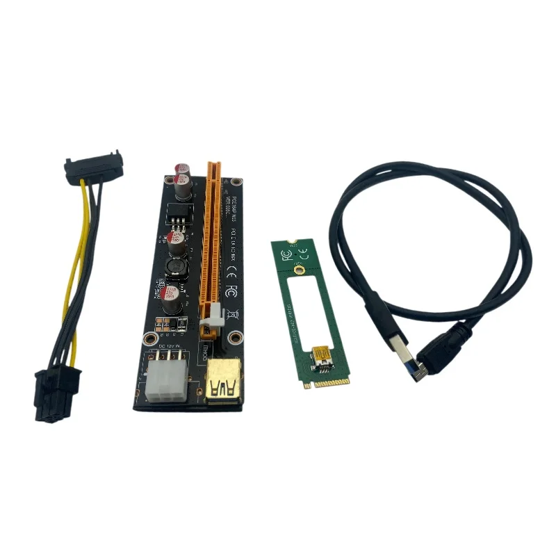 Nowy 1X do 16X M2 NGFF PCI-E pci express Extender adapter do kart rozszerzających 60CM kabel USB 3.0 6Pin kabel zasilający do koparka bitcoinów górnictwo