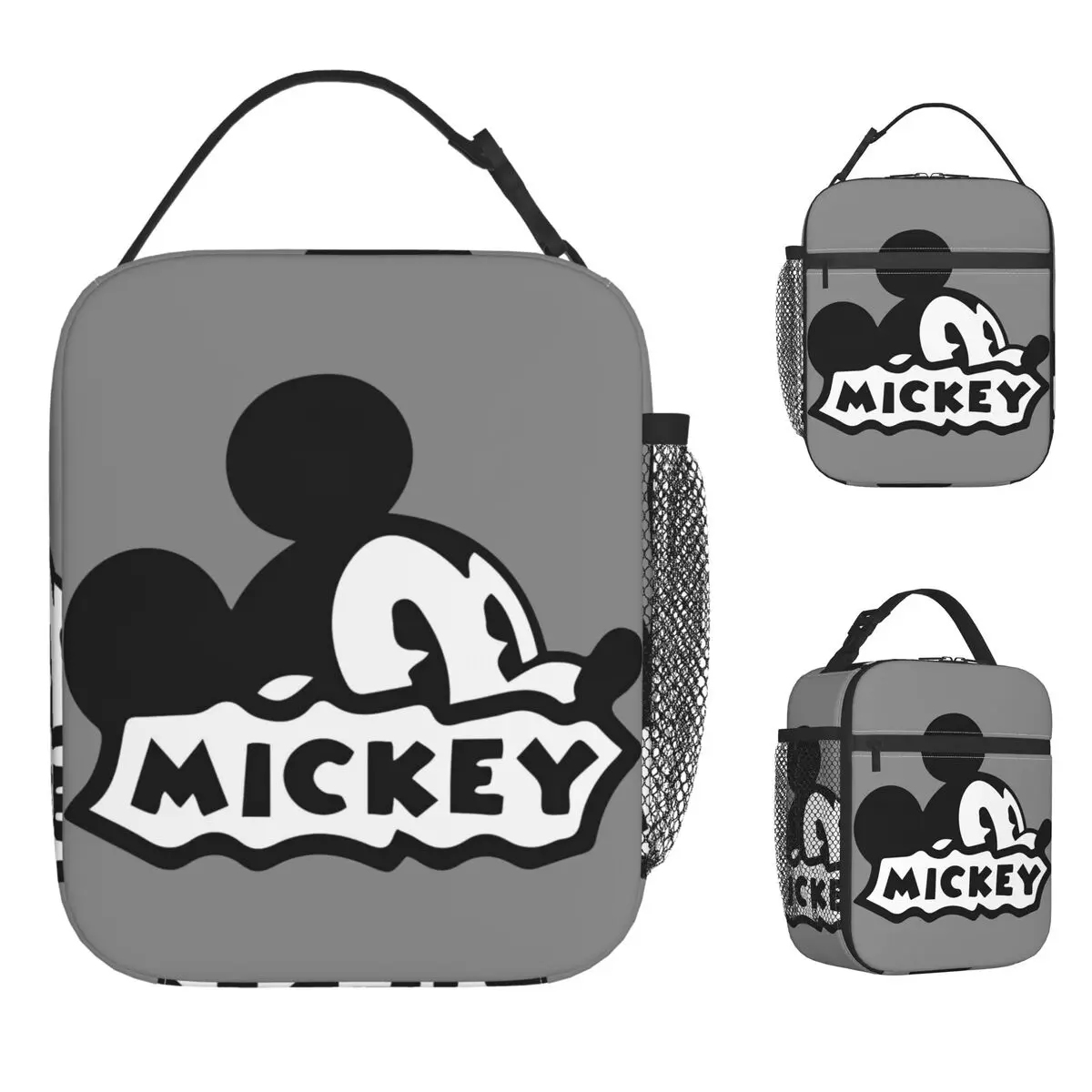 

Mickey Mouse Head Lunch Bag Cartoon Comic TV Animation Lunch Box For Men School Zipper Cooler Bag Waterproof Thermal Lunch Bags
