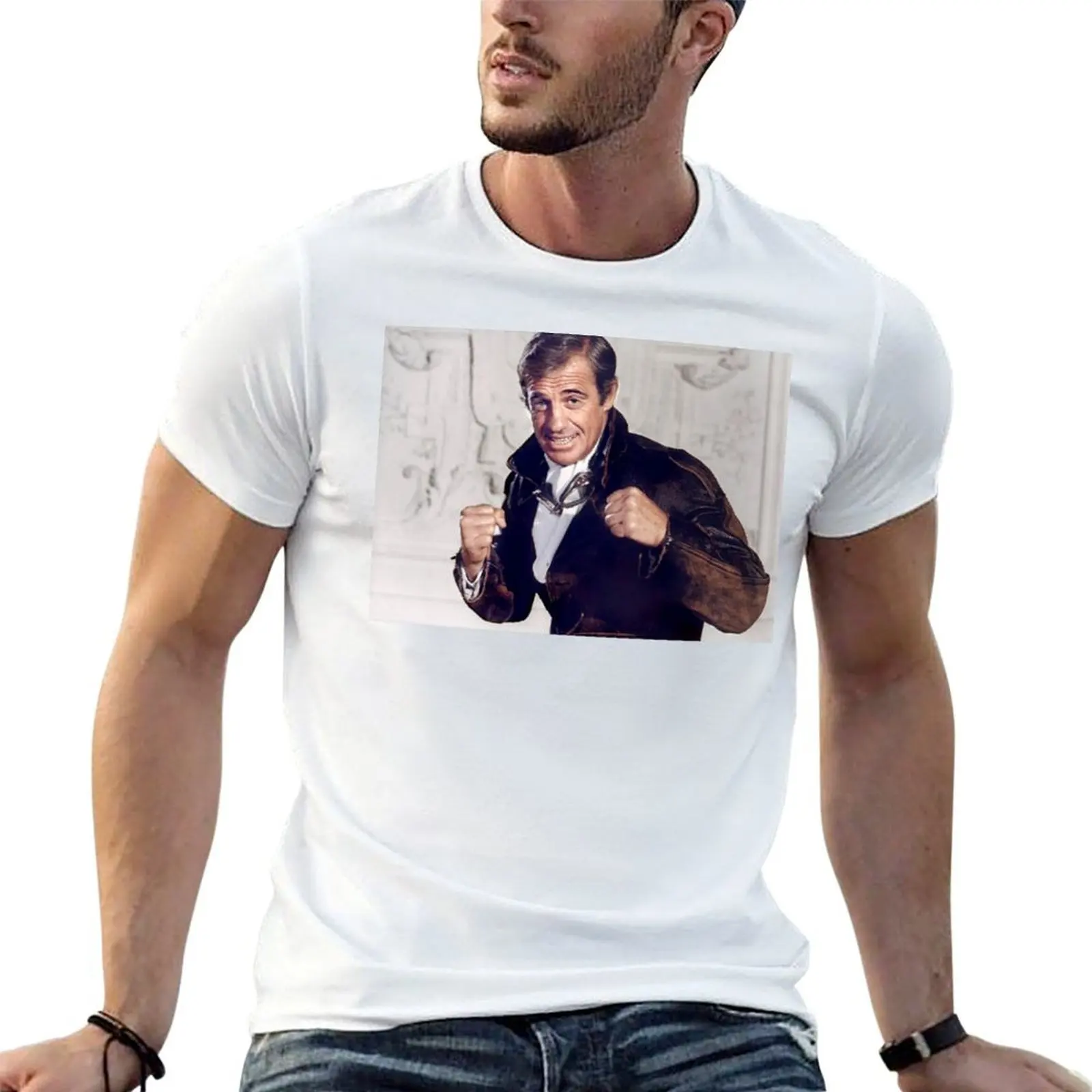 Camiseta Jean Paul Belmondo, camiseta de algodón, camiseta 100% de algodón para hombre, camiseta gráfica