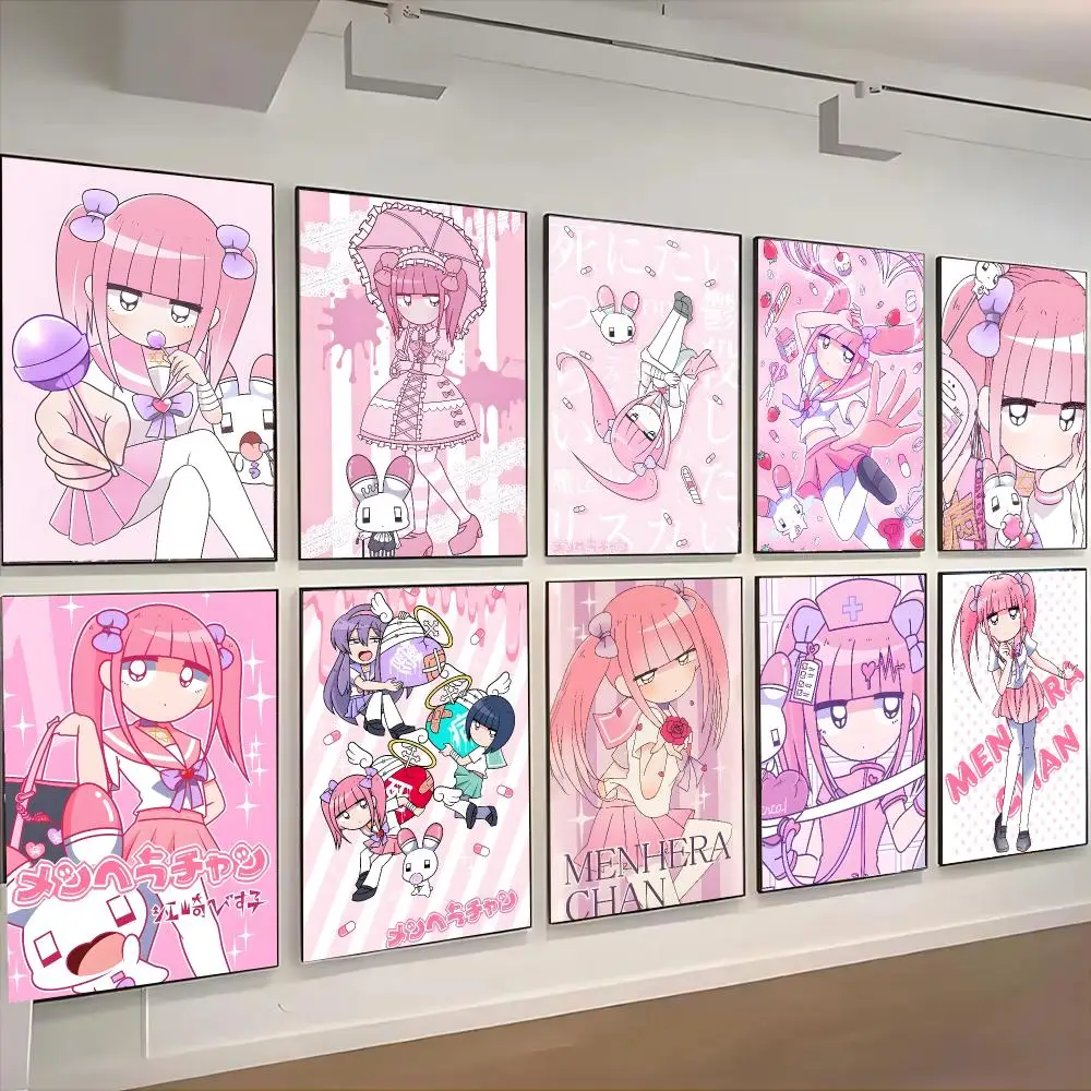 Anime M-Menhera Chan Poster Advanced Aesthetic Self-adhesive Printing Paper Wall Art For Living Room Home Decor