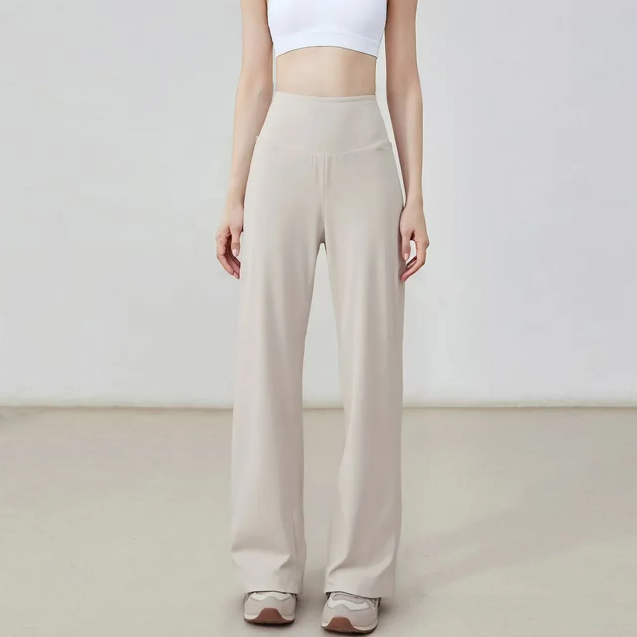 Nude-Sensing Loose High-Waisted Sports Leggings for Women Wide-Leg Breathable Casual Yoga Pants Fairy Drooping Straight outside
