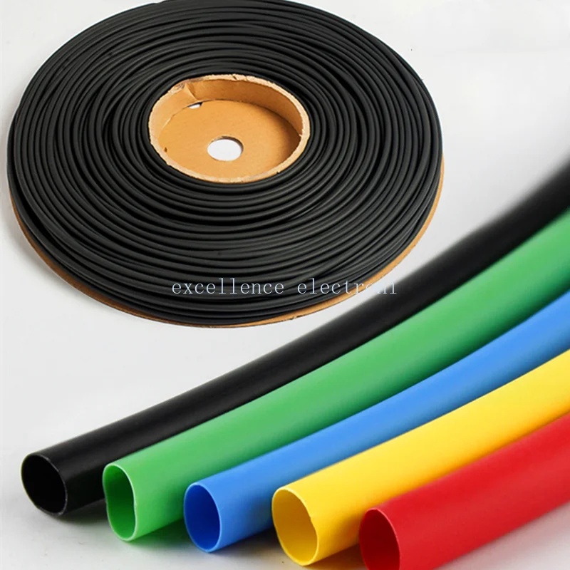 5 meters 2:1 Black Clear Red White Yellow Green Blue 1mm 2mm 3mm 4mm 5mm 6mm Heat Shrink Heatshrink Tubing Tube Wire