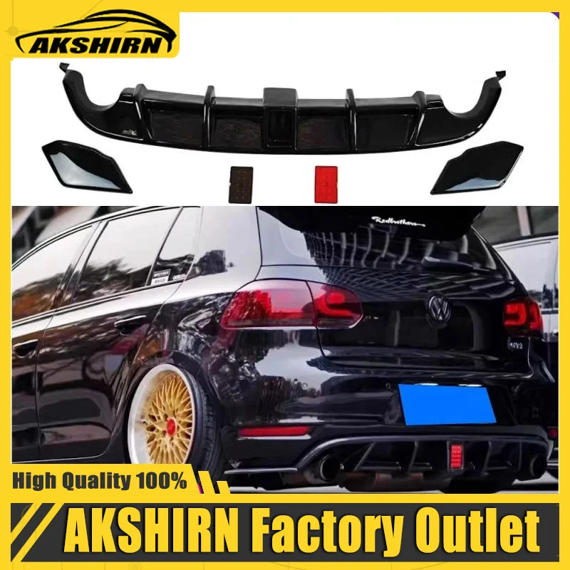 

Rear Diffuser for Volkswagen Golf MK6 GTI 2008-2013 Glossy Black Car Body Kit Lip Bumper Spoiler Plastic Splitter