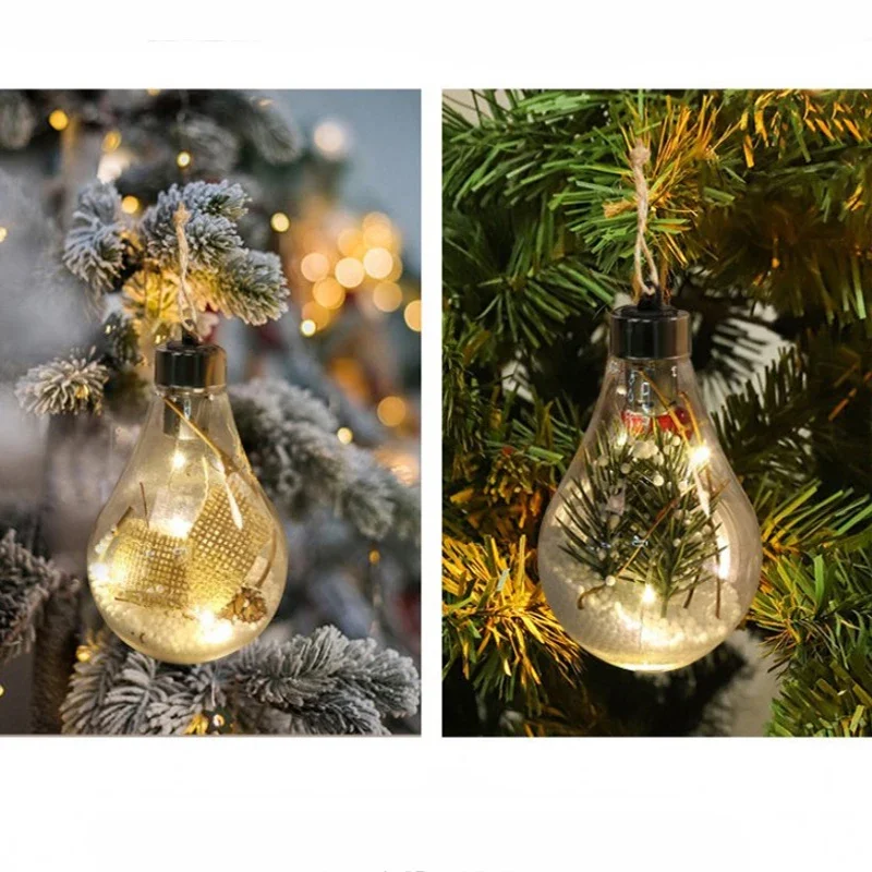 Christmas Tree Decor Fairy Lights Transparent LED Luminous Night Light Ball Hanging Pendant Home New Year Christmas Decorations