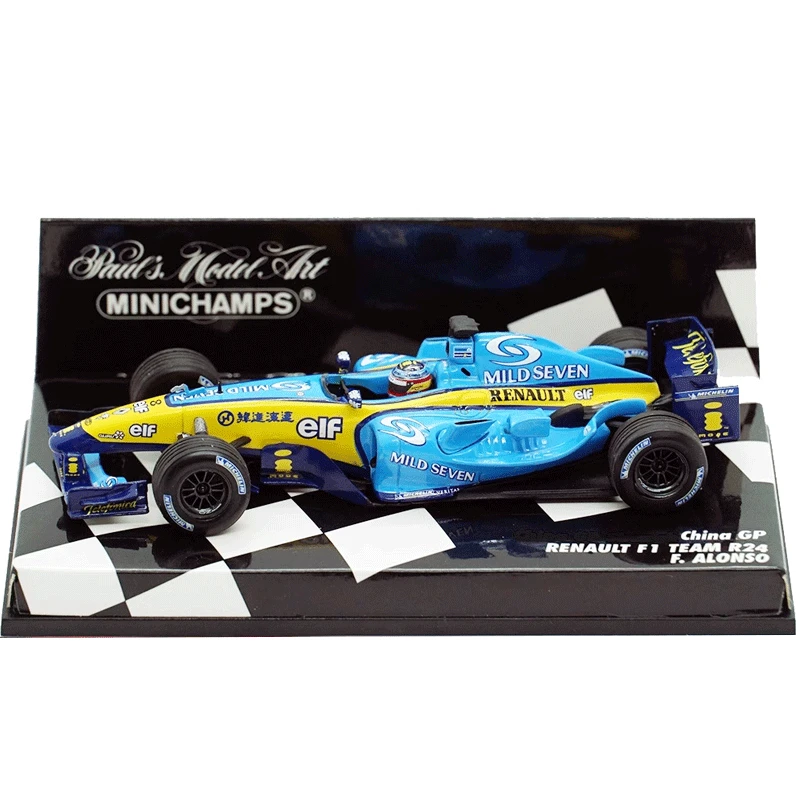 Quality ratio 1:43 R24 China station Alonso Seven Star Tobacco 2004 F1 collection display toy, a birthday gift for children.