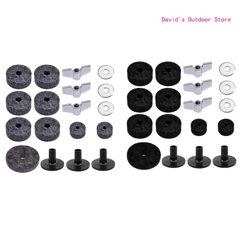 

Cymbal Felts+Sleeves+Wing Nuts+Washers Set for Hi Hat Cymbal Stand Accessories X3UA