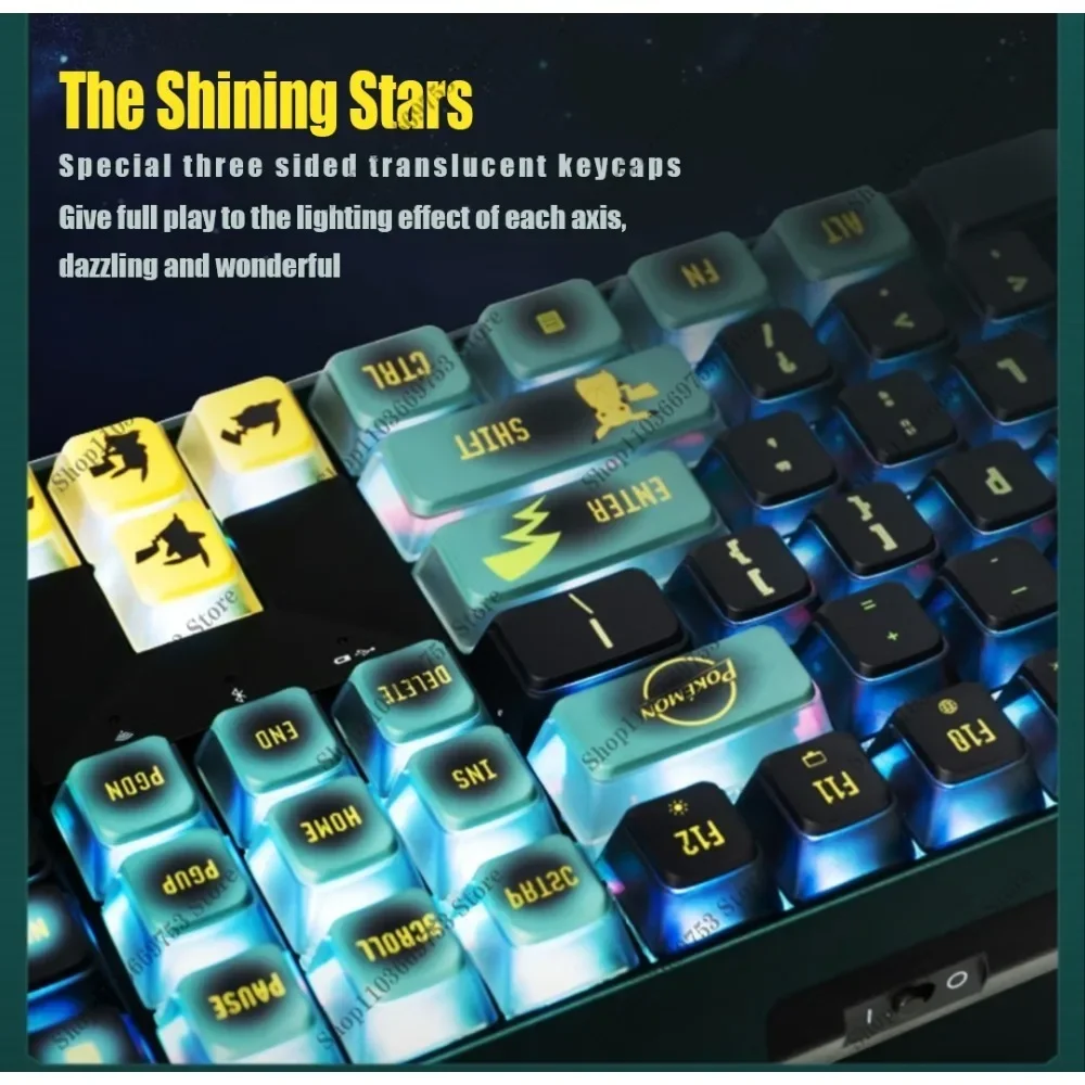 ポケモンアニメキーキャップ DIY カスタマイズされた三面半透明チェリー高さメカニカルキーボードキーキャップ 109 キー/セットおもちゃギフト