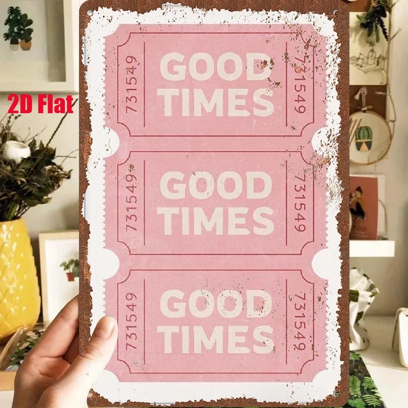 2D Flat - 1pc 2D[Flat] Metal Sign Retro Tin Painting 