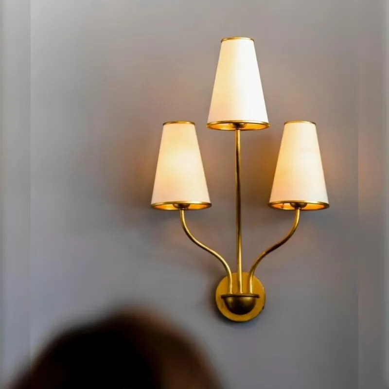 American Minimalist Wall Lamp Three Heads Illumination LED Wall Sconces in Front of The Bedroom Bathroom Mirror Decor Wall Light