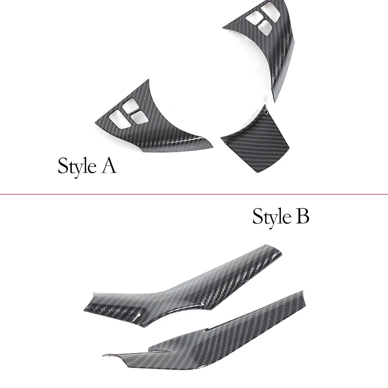 For BMW 6 Series E63 E64 2004-2009 ABS Carbon Fiber Car Steering Wheel Button Decorative Frame Stickers Car Interior Accessories