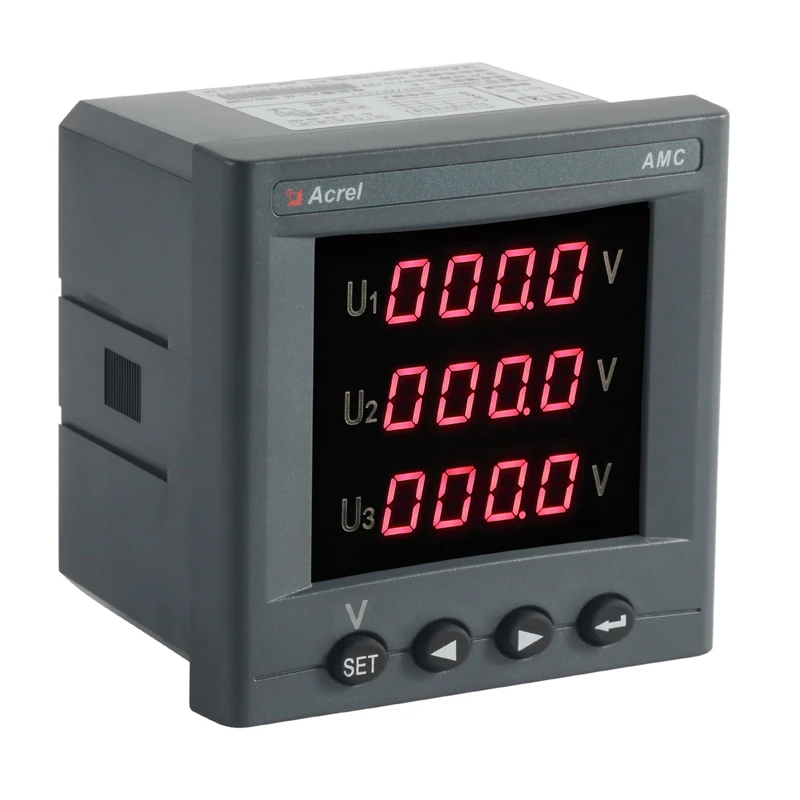 Acrel three phase voltmeter with RS485 communication AMC96L-AV3/C LCD display cut out 88*88mm