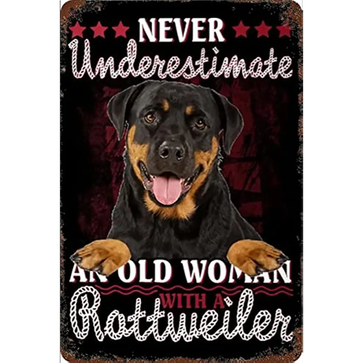 Vintage God Once Said Rottweiler Dog Retro Tin Sign Wall Decor Gift for Man Cave Home Gate Garden Bars Cafes Office Store Club