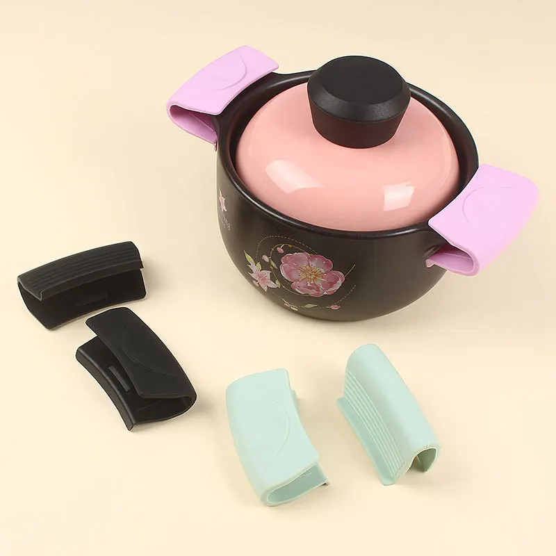 Silicone Heat Resistant Pot Handle Holder, Cast Iron Grip Protector, Anti-scald Kitchen Gadget - view 4