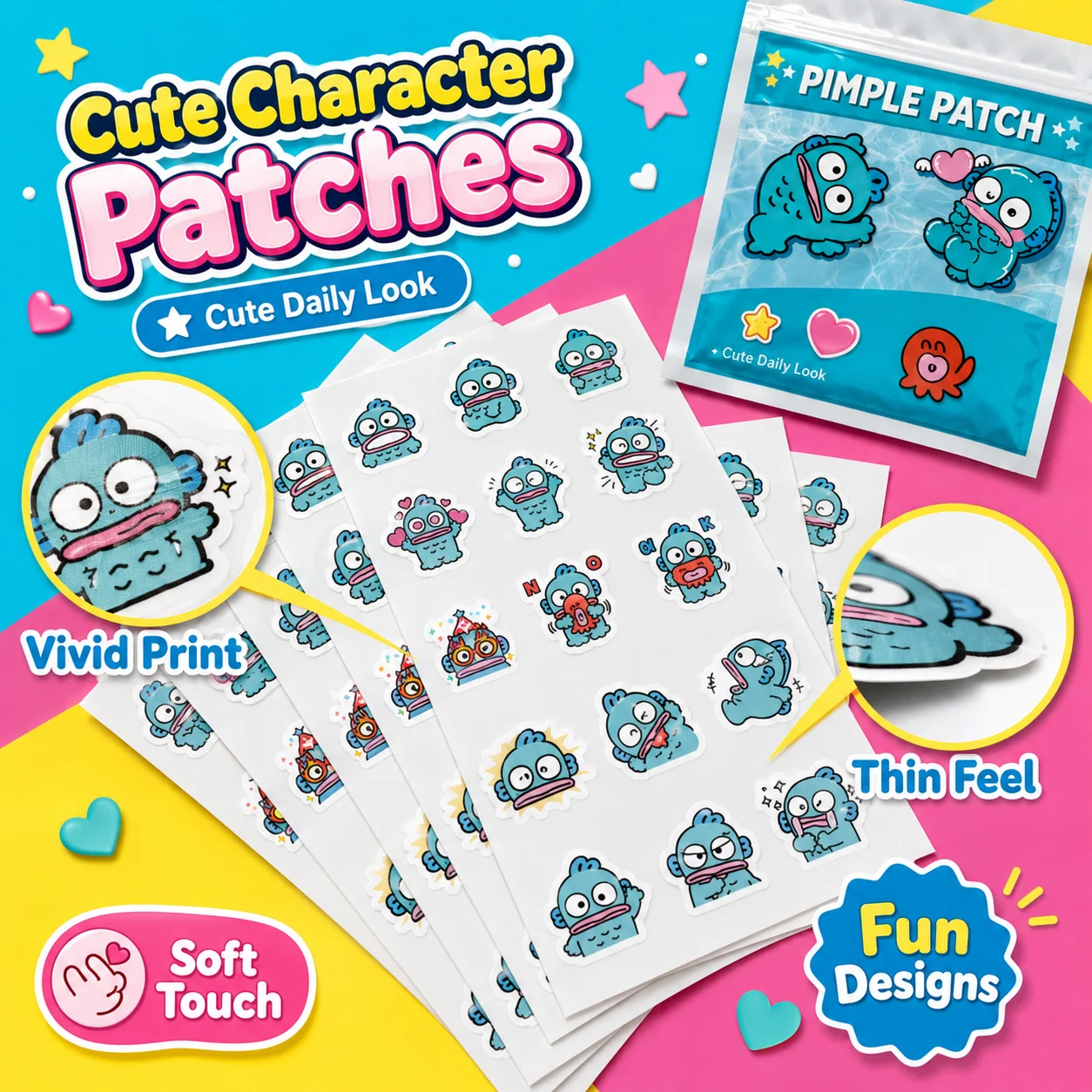 20/100PCS hello kitty Acne patches, facial acne patches, hydrogel acne removal patches, concealer view 5