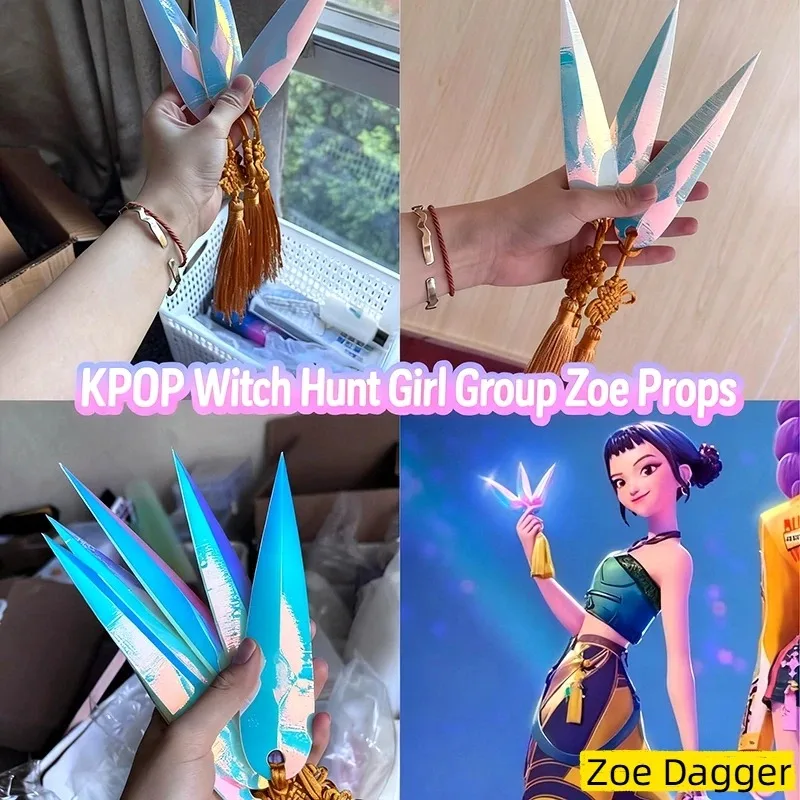 Zoey Cosplay Costume Darts Props for Demon Hunters KPop, 3D Handheld Weapons Boomerang Accessory Halloween Disguise Roleplay