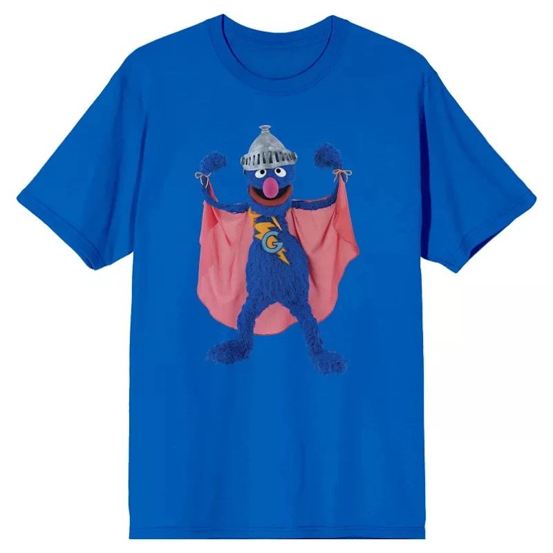 Camiseta Super Grover de Sesame Street para hombre, gráfico Y2K, estilo vintage, nueva colección primavera/verano