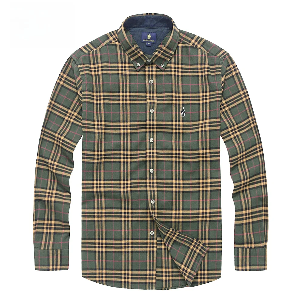 

Regatta Club из чистого хлопка в клетку Long Sve irt, повседневный молодежный мужской топ, осеннее новое поступление Faion Urban Sle