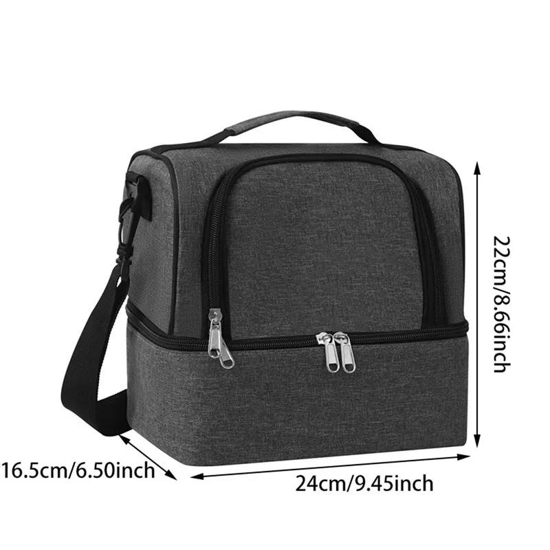 Large Capacity Square Thermal Lunch Bags Portable Cooler Bag Insulated Food Bags for Work School Picnic Bento Bags with Zipper