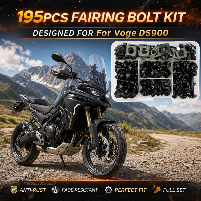 

195Pcs Motorcycle Aluminum Fairing Bolt Screws Kit Nut Clips For Voge DSX 900 DS900X 900 DSX 2024 CNC Fastener Hardware Bodywork