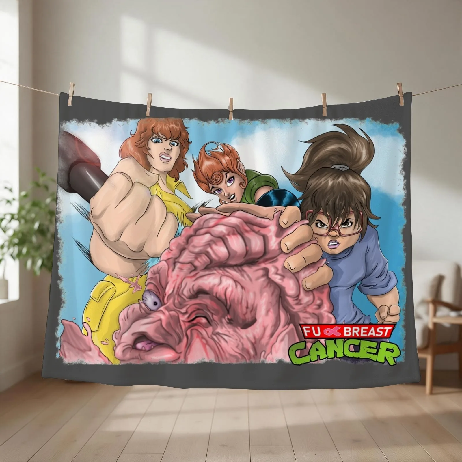 FU Breast Cancer Throw Blanket couch cozy soft plush fuzzy picnic outdoor blanket