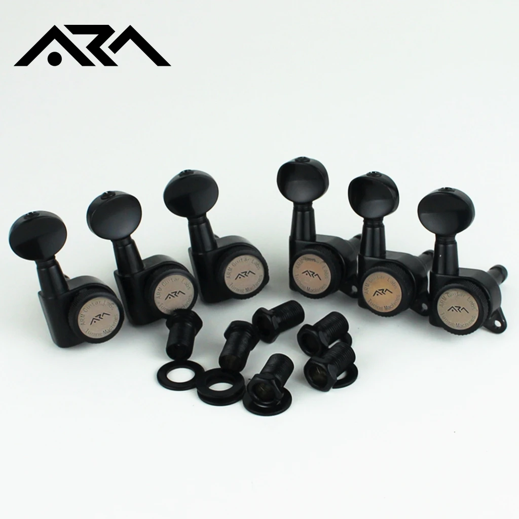 Metal Lock String Tuner Winder, ARM peças de guitarra elétrica, ST TL SG LP cabeça, cromo preto