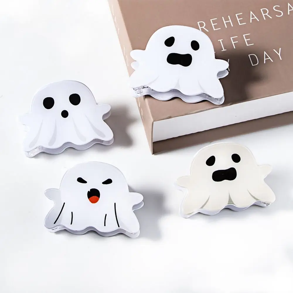 Pinza para el pelo de fantasma de Halloween creativa, pinza acrílica para el pelo de Halloween, Clip geométrico de tiburón fantasma de estilo coreano, ropa de calle