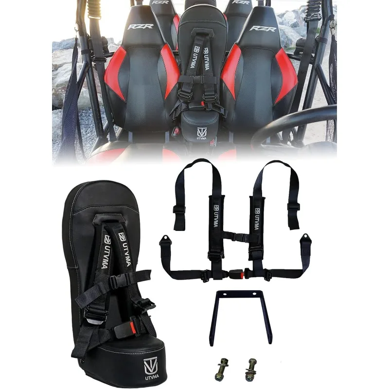 

UTV Bump Seat with 4-Point Harness 2 & 4 Seater All Mounting Hardware Included Fits Front Or Rear Easy Install