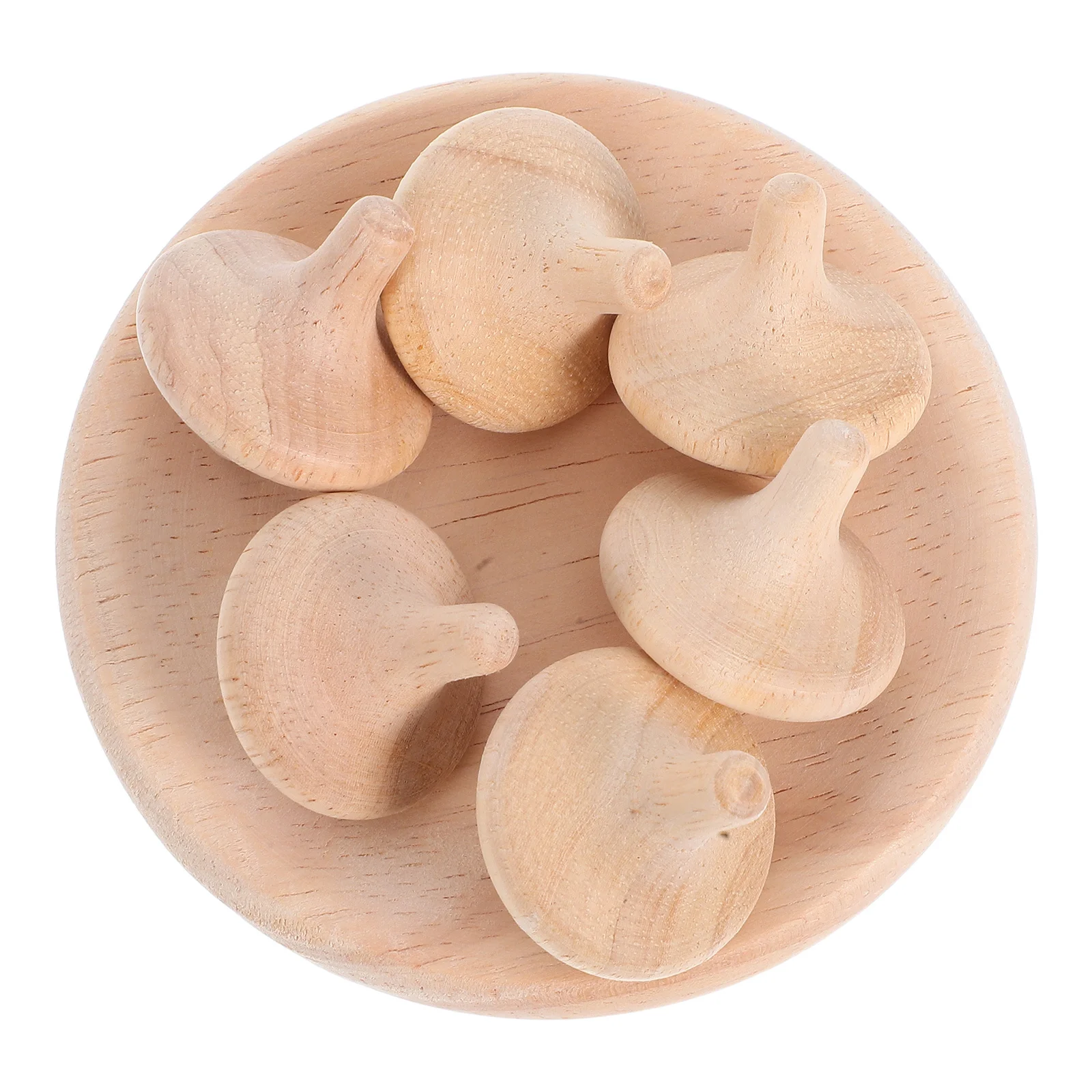 

6Pcs Spinning Top Educational Wooden DIY Craft Set Kids Creative Painting Hand Eye Coordination Game Family