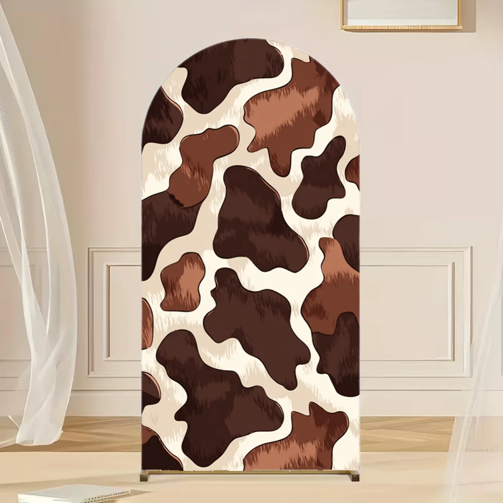 

Cow Arch Backdrop Cover Farm Nature Cow Spandex Arch Cover Top Round Chiara Arch Stand Cover Decor Baby Shower Birthday Party