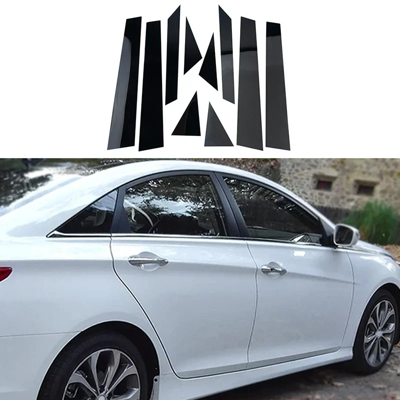 

10Pcs/Set Car Door Window Pillar Posts Decoration Trims Sticker For Hyundai Sonata 2011 2012 2013 2014 Auto Exterior Accessories