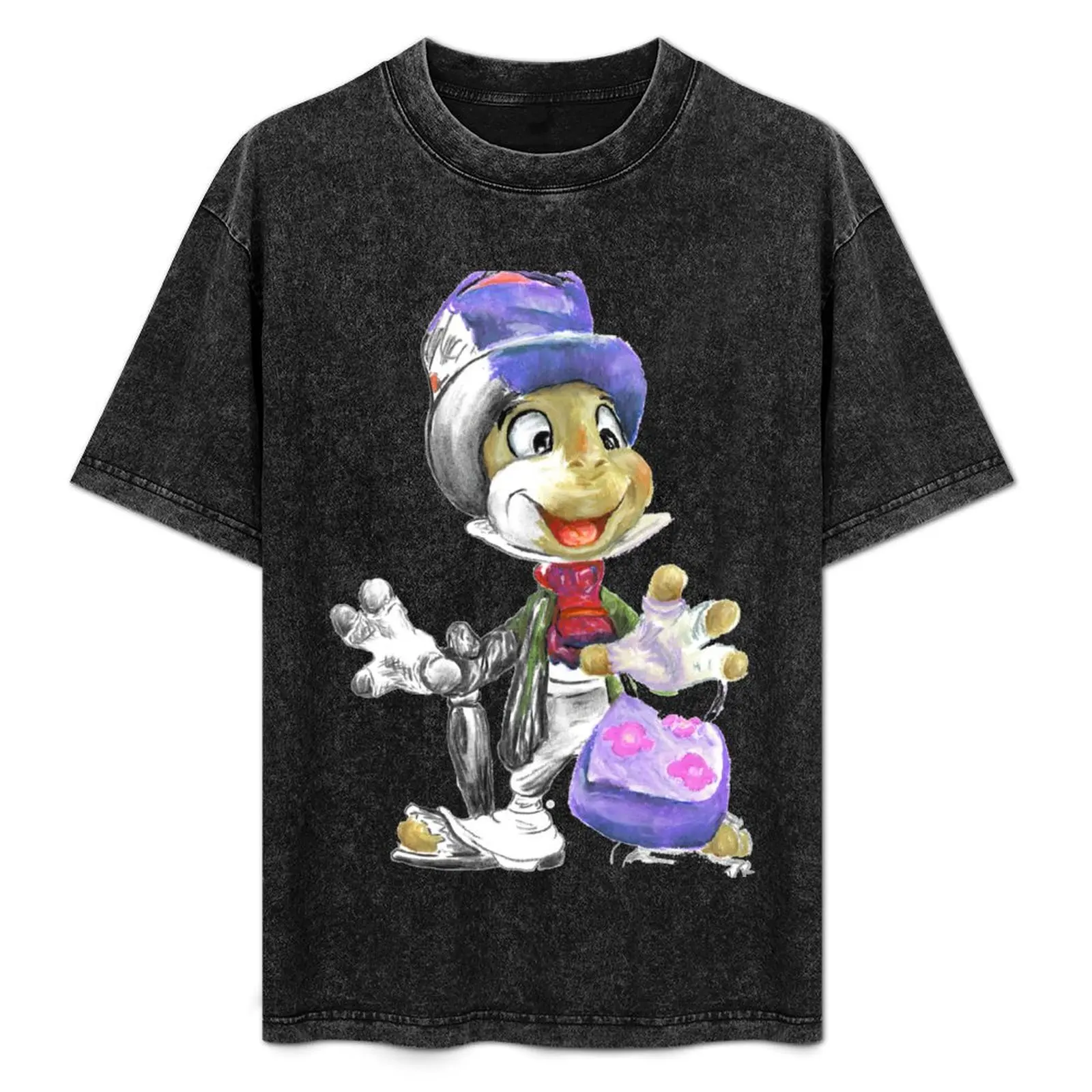 

Футболка Jiminy Cricket цвета Charcoal and Oil, повседневная легкая футболка с короткими рукавами
