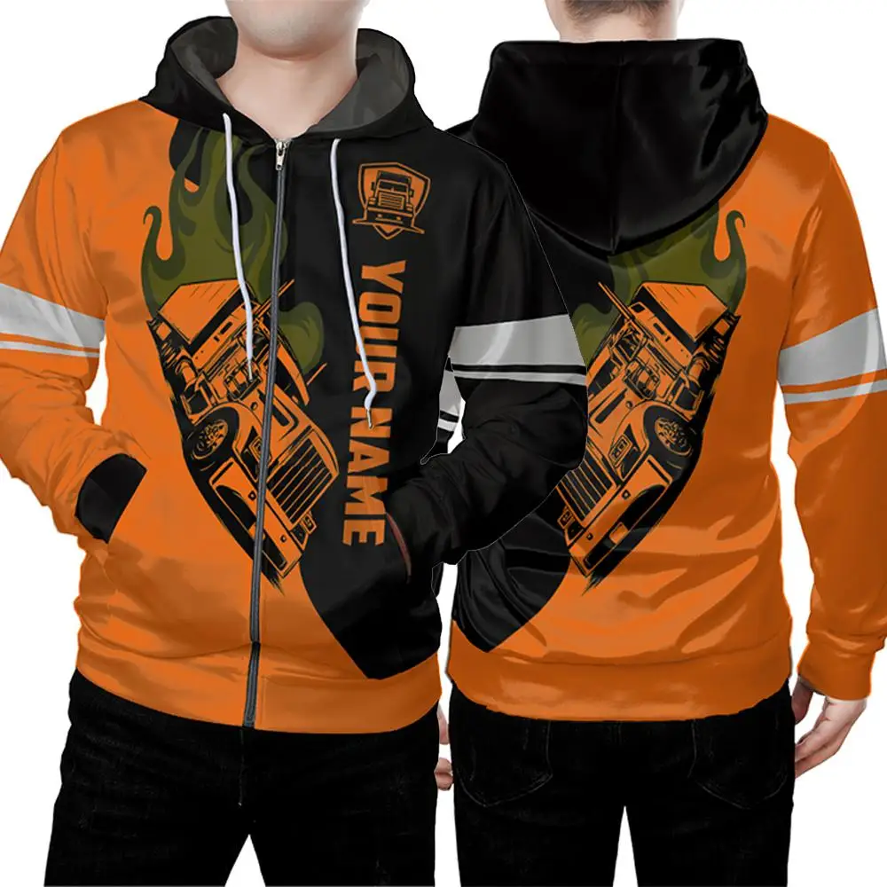 Truck Driver Custom Work Uniforms Men's Outdoor Construction Site Loose Casual Hoodie Autumn Winter Warm Long Sleeve Sweatshirt