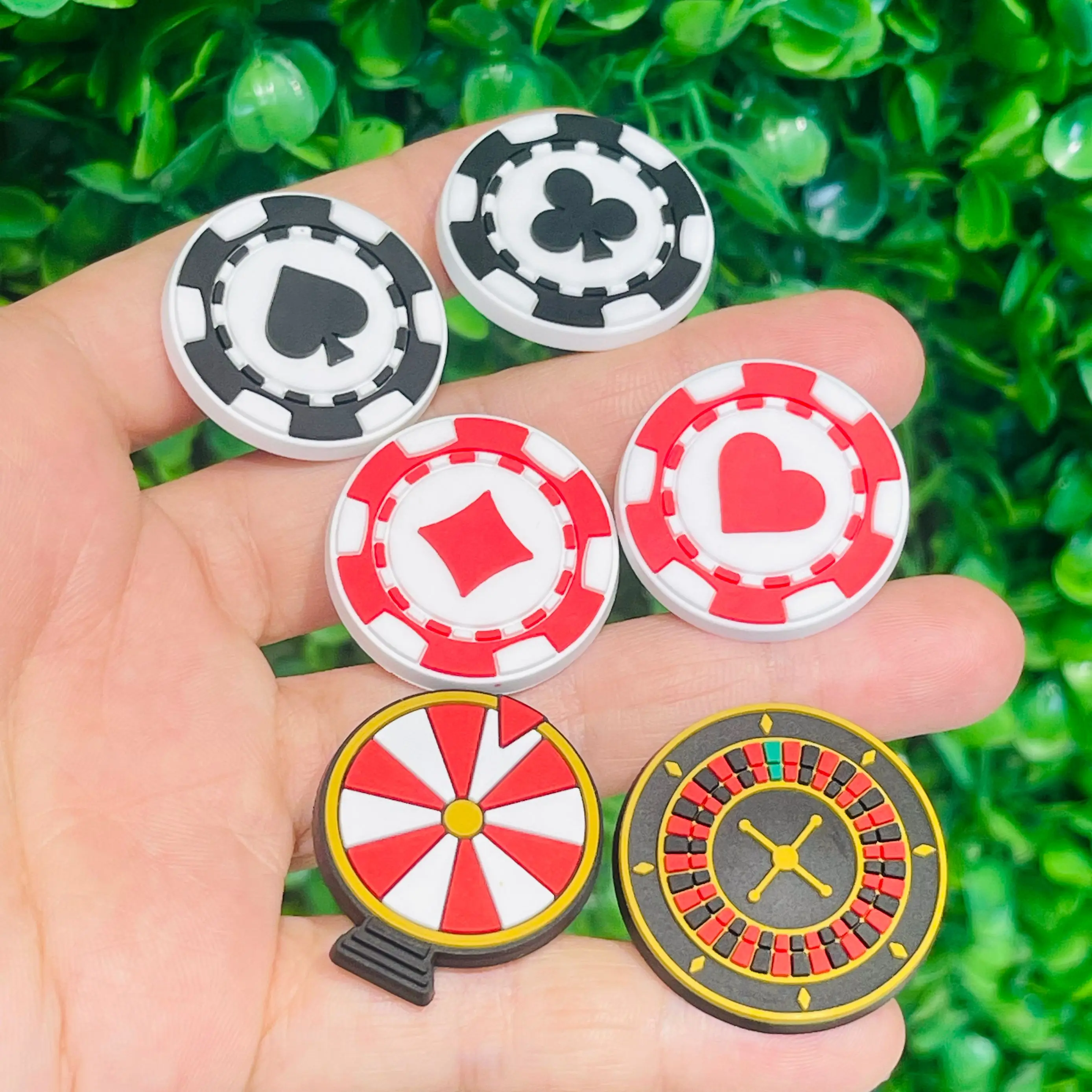 1-13pcs Cartoon Roulette Game Perfume Passport Lighter PVC Shoe Charms Shoes Buckle Clogs Pins Garden Shoes Button Accessories