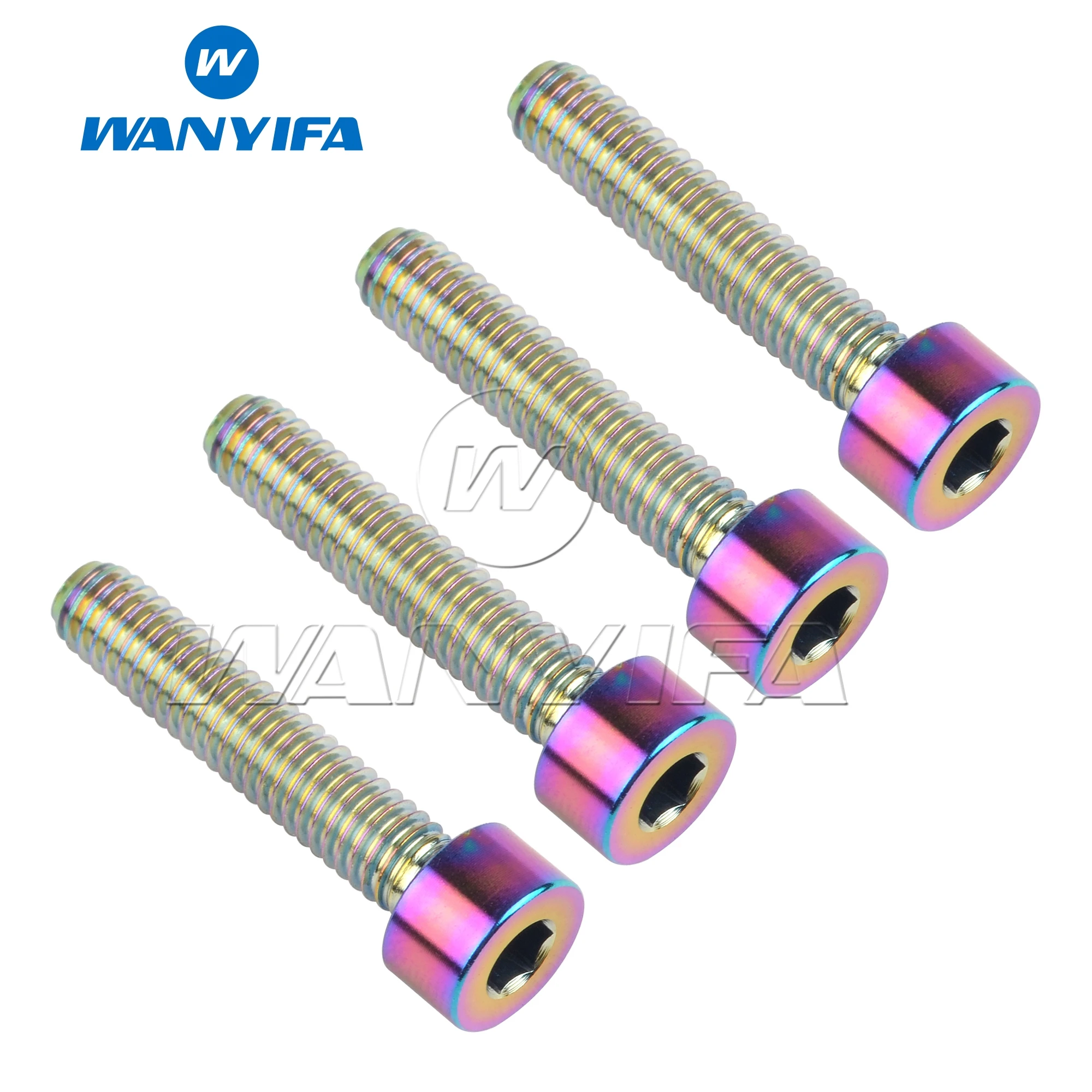 Wanyifa-tornillos de cabeza Allen para bicicleta, Perno de titanio M4, 10, 12, 15, 20mm, 4/10 piezas