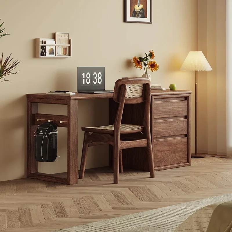 

Solid wood office computer desk bookshelf integrated bedroom table writing desk