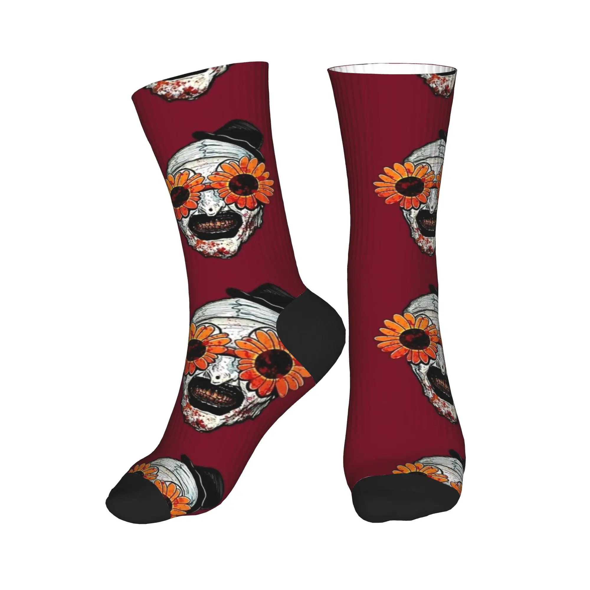 الفن المهرج المرعب عباد الشمس النظارات الشمسية جوارب متعة الجوارب الرجال الجوارب المريحة الخريف سكيت نمط المضادة للانزلاق الجوارب