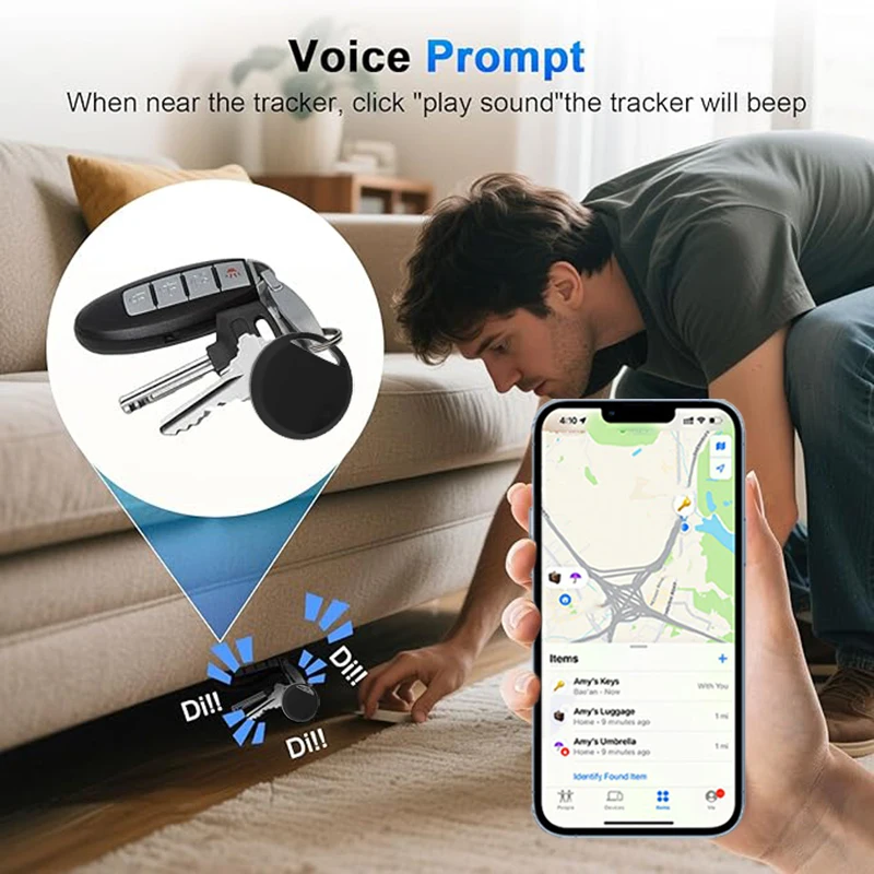 5 عبوات من جهاز تعقب GPS بتقنية البلوتوث لنظام iOS يعمل مع Apple Find My App لتحديد المواقع العالمية لحقيبة الأمتعة ومحفظة السيارة والعلامة الذكية