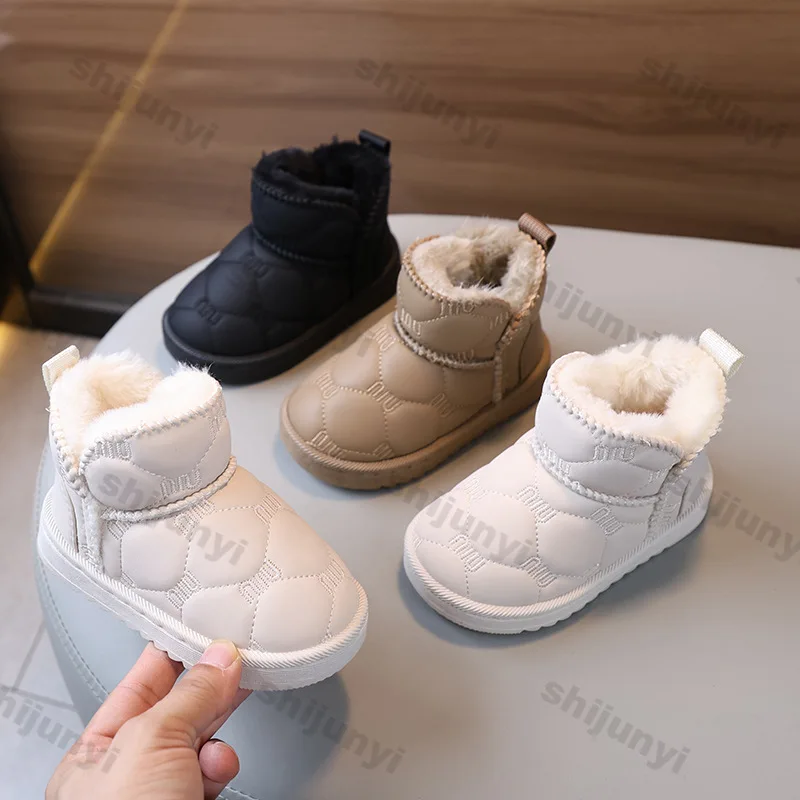 

Children's Snow Boots Winter Girls Warm Fashion Lightweight Comfortable Cotton Shoes Outdoor Non Slip Soft Sole Boys Short Boots