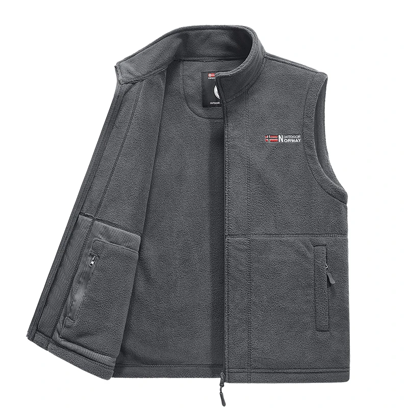 Polar Fleece Norwegen Weste Herren Outdoor Winter Warme Weste Mantel Stehkragen Armee Verdickte Westen Kleidung Jacke Ärmellose Weste – Detail 15