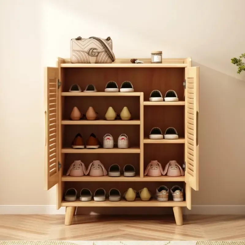 Modern Wooden Shoe Storage Cabinet for Living Room Apartment Hotel Mall Home Furniture with Durable Design