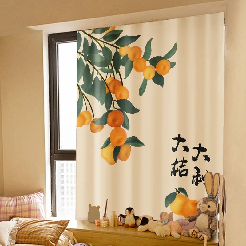 Hook and Loop Curtain Cloth Floating Window Insulation Punching-free Installation New Simple Bedroom Shade in 2024 Cute Printed