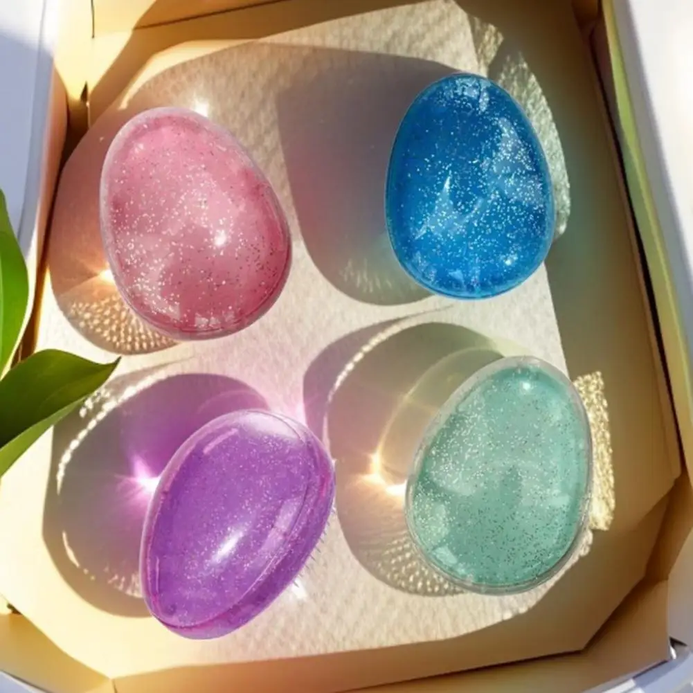 

Мягкая овальная расческа с блестками для массажа кожи головы, портативная, антистатическая, мини-расческа в форме яйца для укладки и распутывания волос, 95