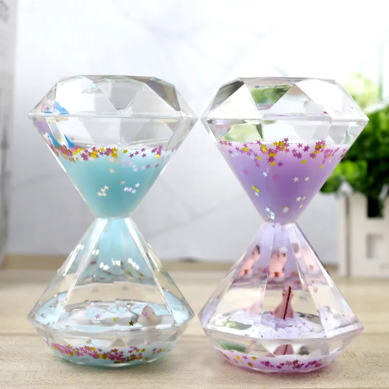 Creative Liquid Hourglass Oil Leak Diamond Timer Decoration Kids Gift Home Craft Acrylic Drip