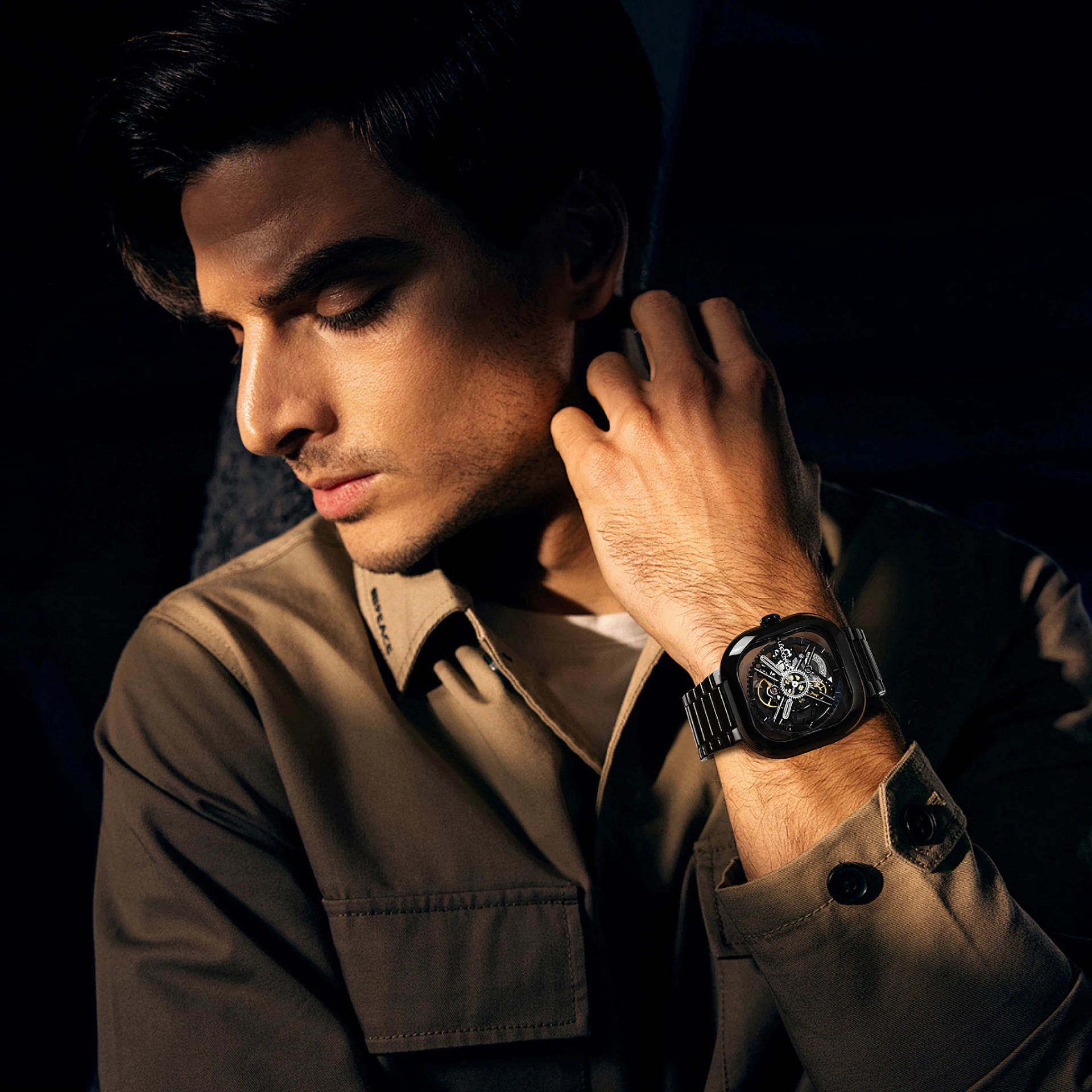 CIGA Design scheletro luminoso automatico orologi in ceramica per uomo donna 2024 serie Y orologio da polso meccanico nero giada orientale