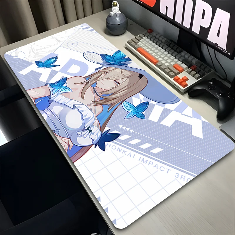 Alfombrilla de ratón antideslizante para oficina, accesorios para juegos de PC, alfombrilla para teclado de Anime h-honkai Impact 3, alfombrilla para ratón con estampado HD, alfombrilla para ratón de escritorio para ordenador portátil